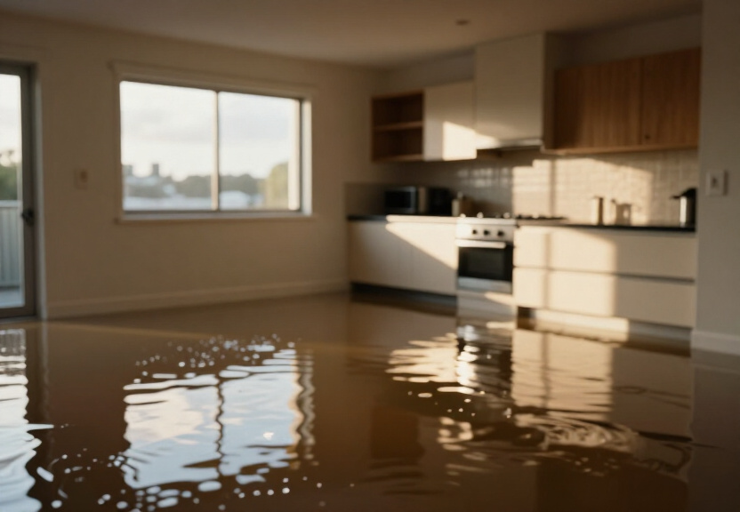 Wet carpet in Kingsgrove home before drying